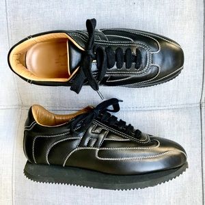 Hermès Vintage Quicker Black Leather Sneakers